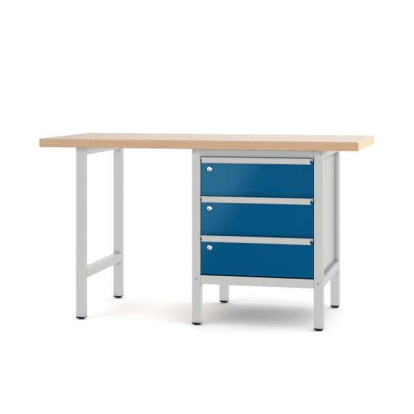 Werkbank Typ 700.0.11 S 3 lichtgrau enzianblau